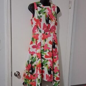 DKNY Multicolor Floral Midi Dress